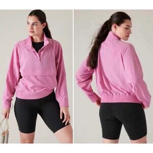NWOT Athleta Boundless Popover Jacket 2X Maritima Pink Breathable Lightweight‎